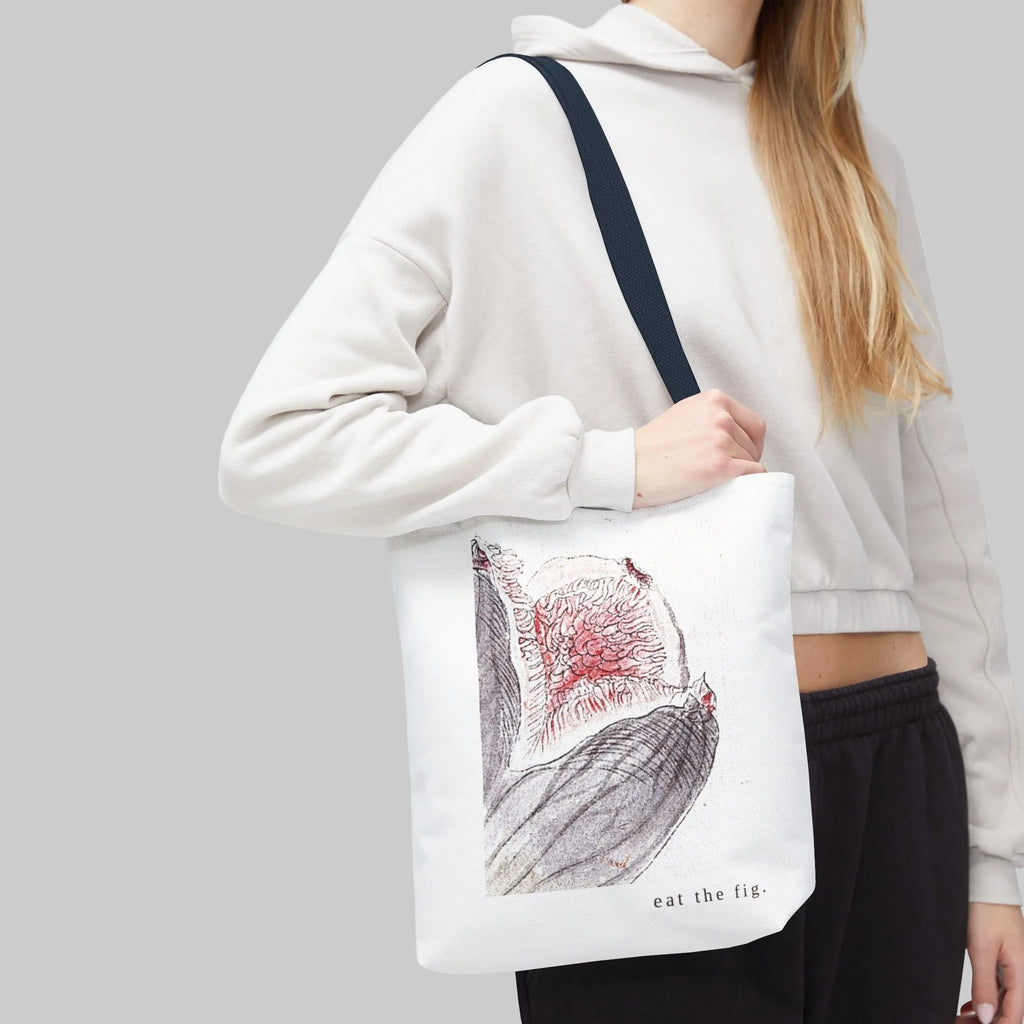 Fig Illustration Tote Bag - 'eat the fig' Botanical Canvas Shopper