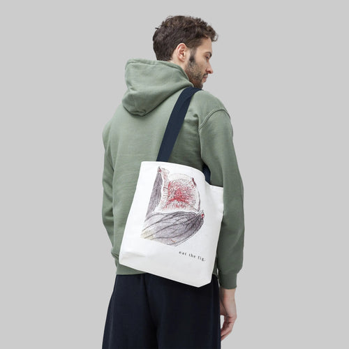 Fig Illustration Tote Bag - 'eat the fig' Botanical Canvas Shopper