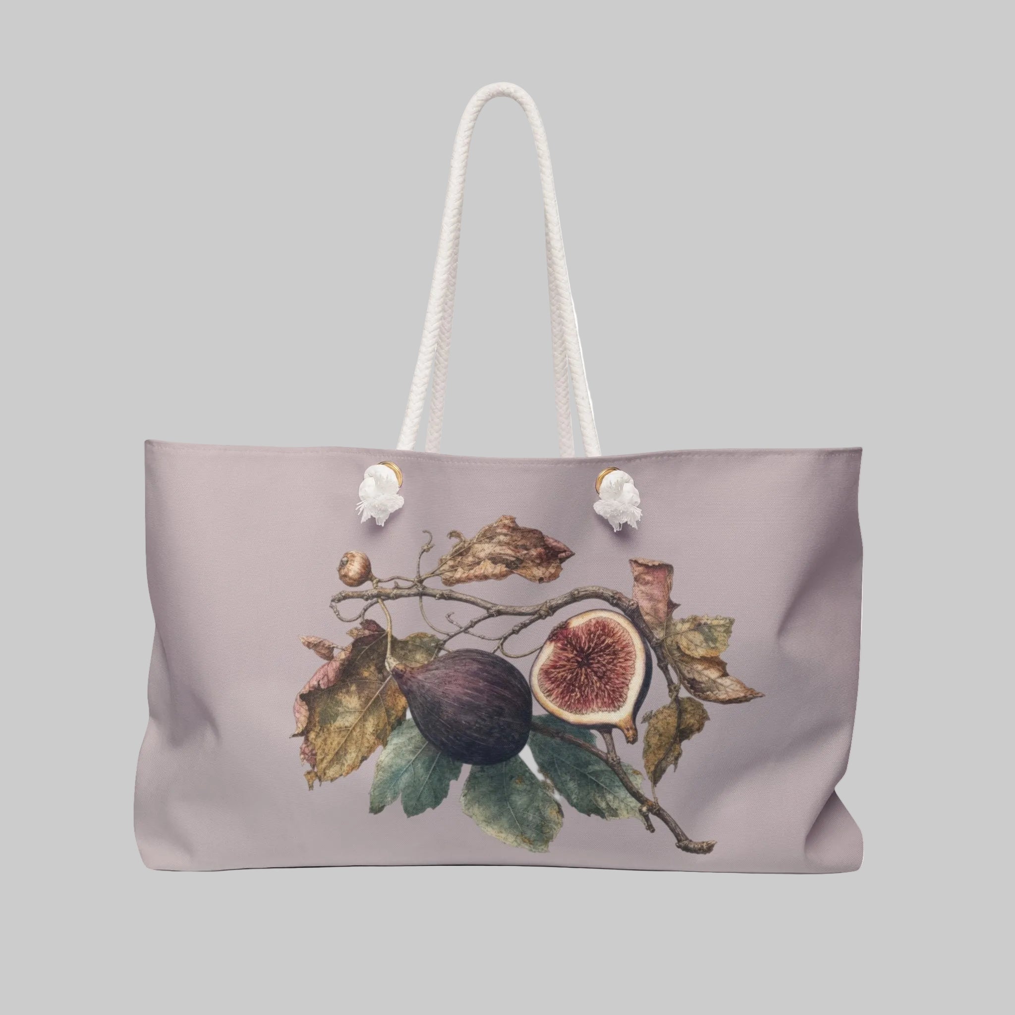 Fig Botanical Weekender Bag — Vintage Fig Illustration Travel Tote